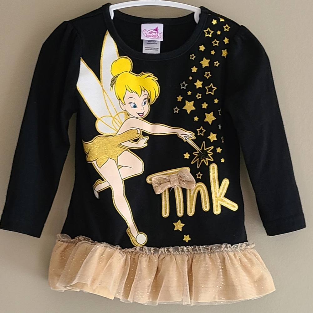 Disney Tinkerbell black peplim long sleeved top